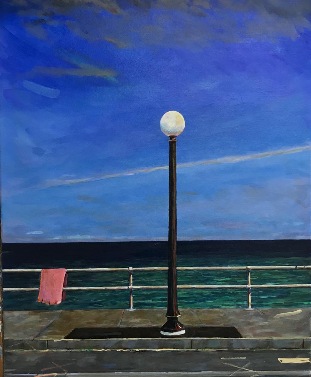 Lamppost Pink Towel
22" x 28"
acrylic on canvas