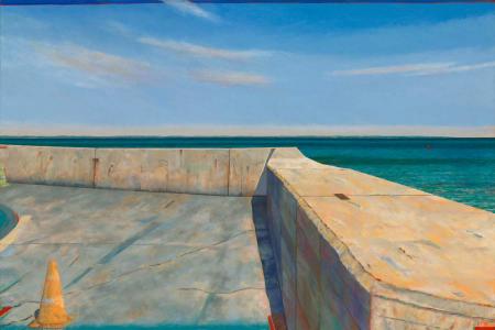 Oak Bluffs Seawall with Construction Cone
24" x 36" Oil