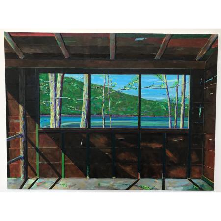 "Cabin Spring"
30" x 40" acrylic on canvas
2020
$7,000